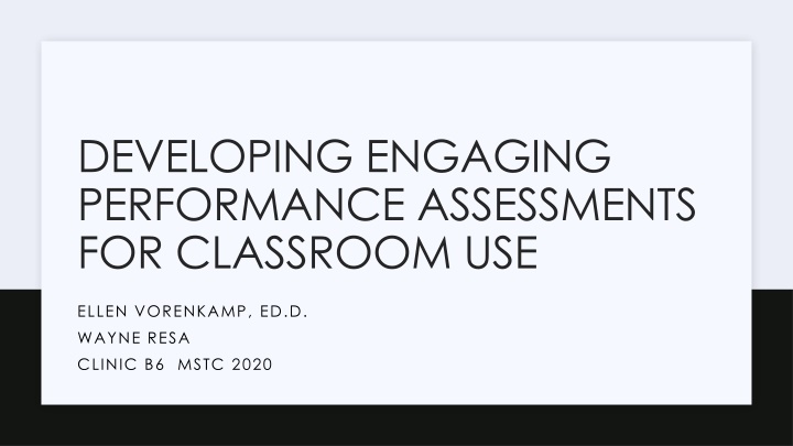 developing engaging performance assessments