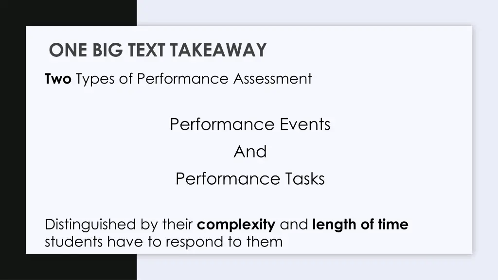 one big text takeaway