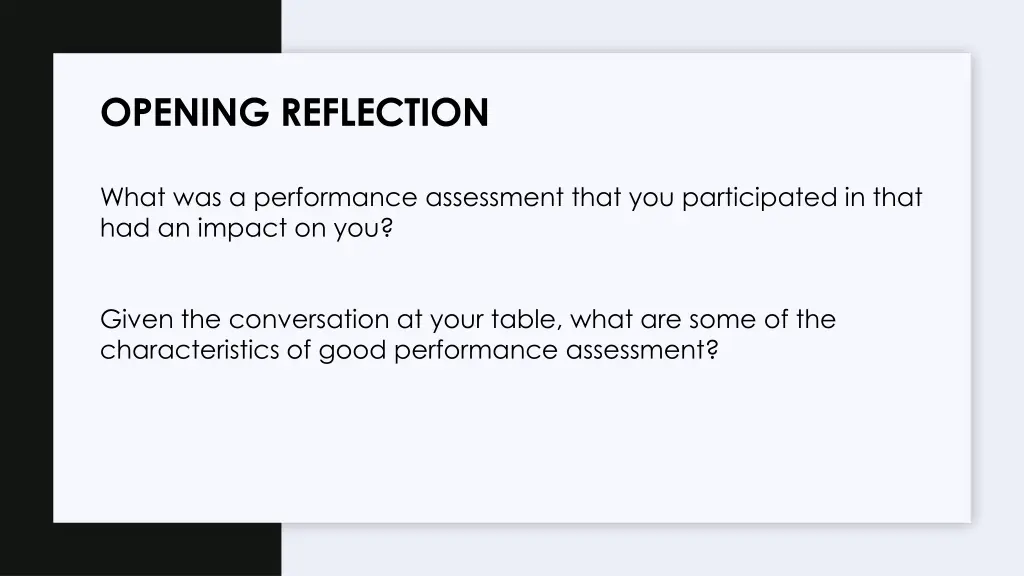 opening reflection