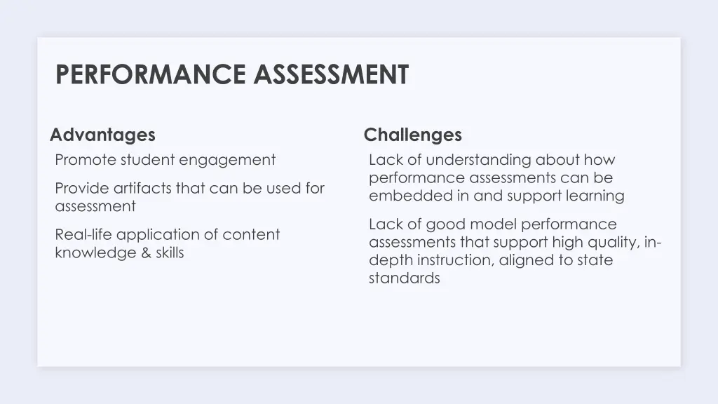 performance assessment 1