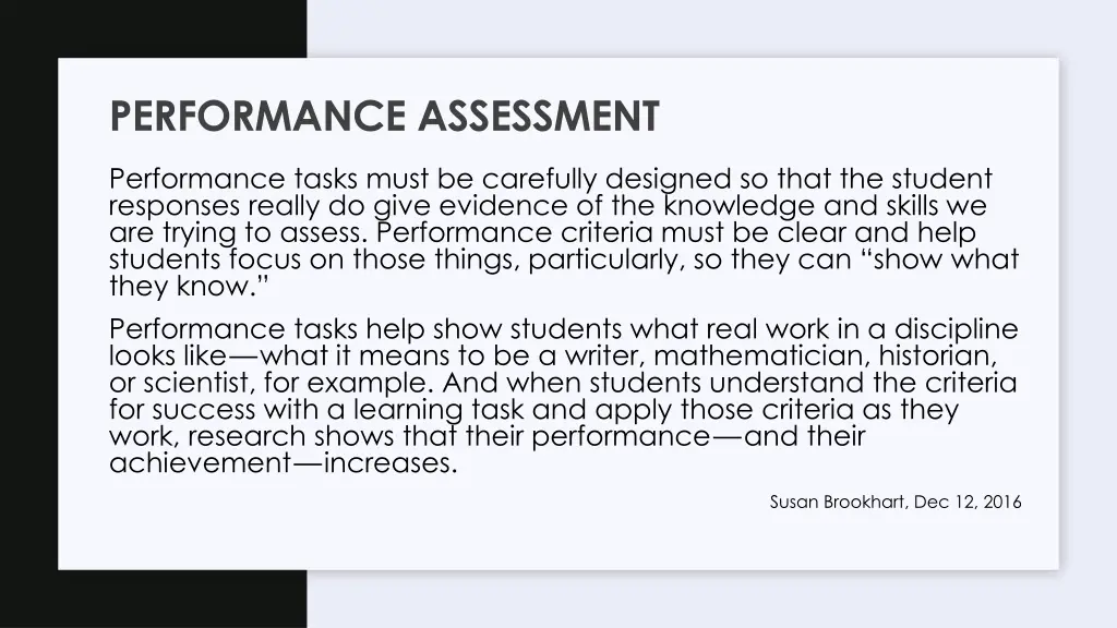 performance assessment