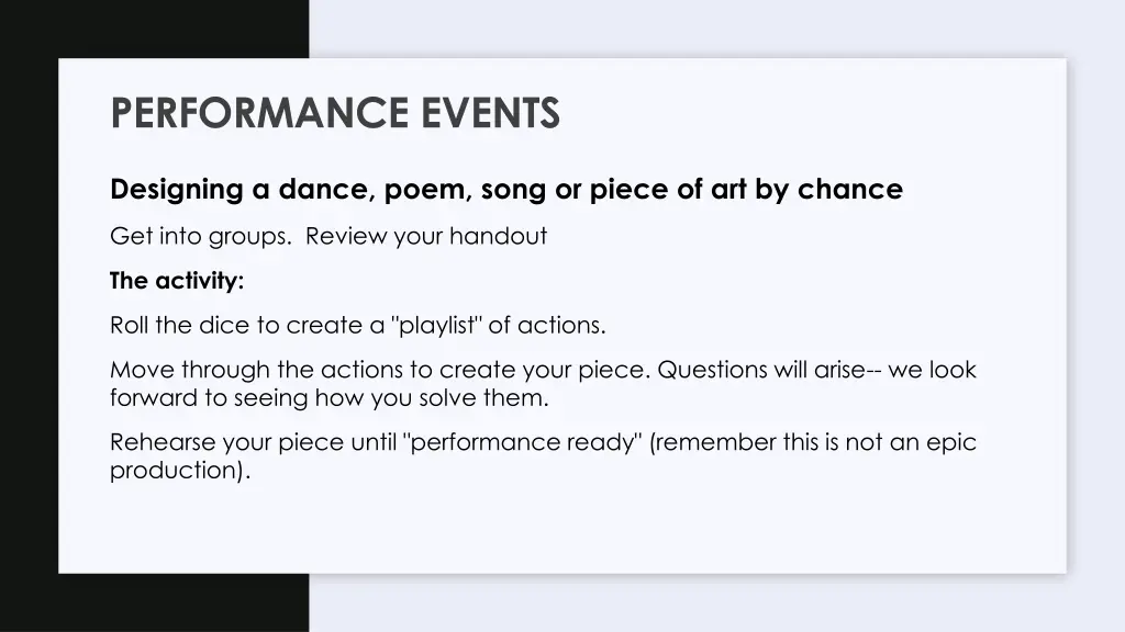 performance events