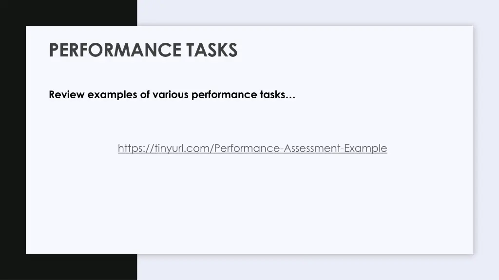 performance tasks