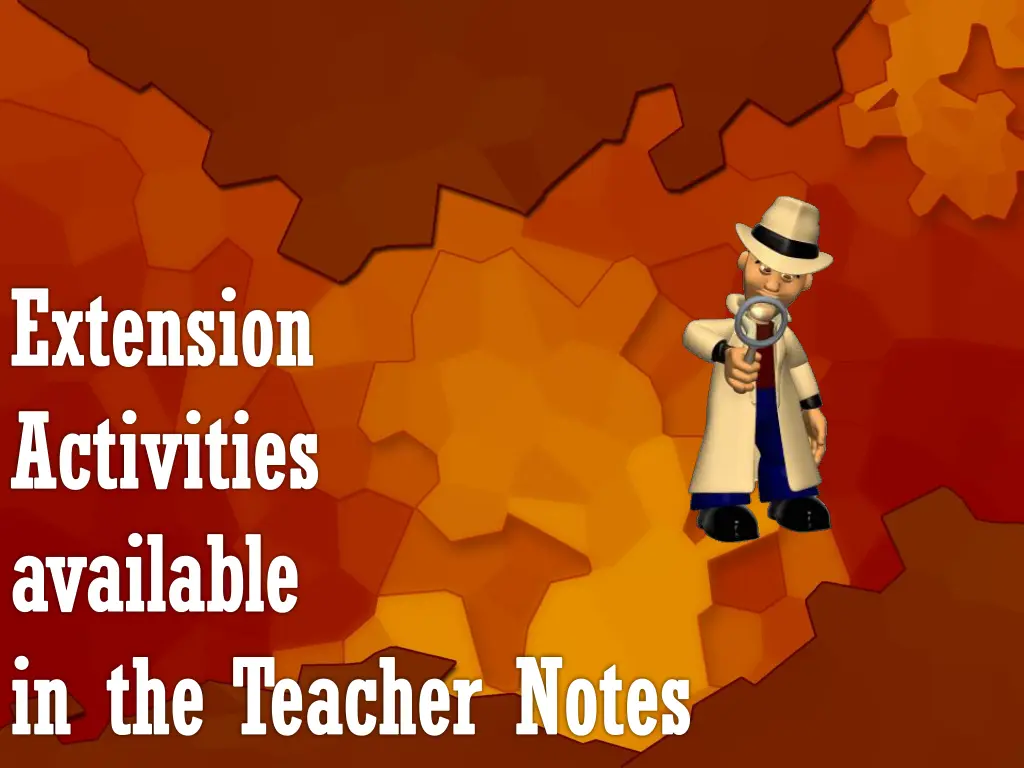 extension activities available in the teacher