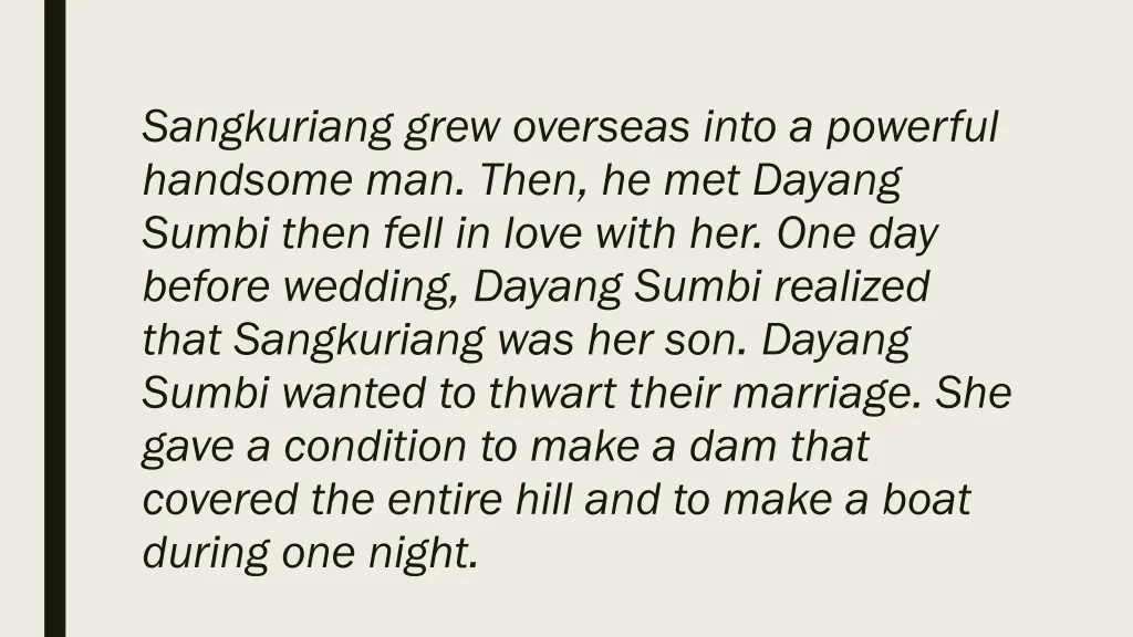 sangkuriang grew overseas into a powerful