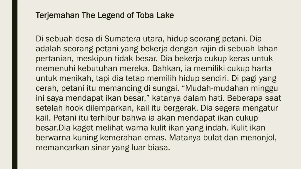 terjemahan terjemahan the legend of toba