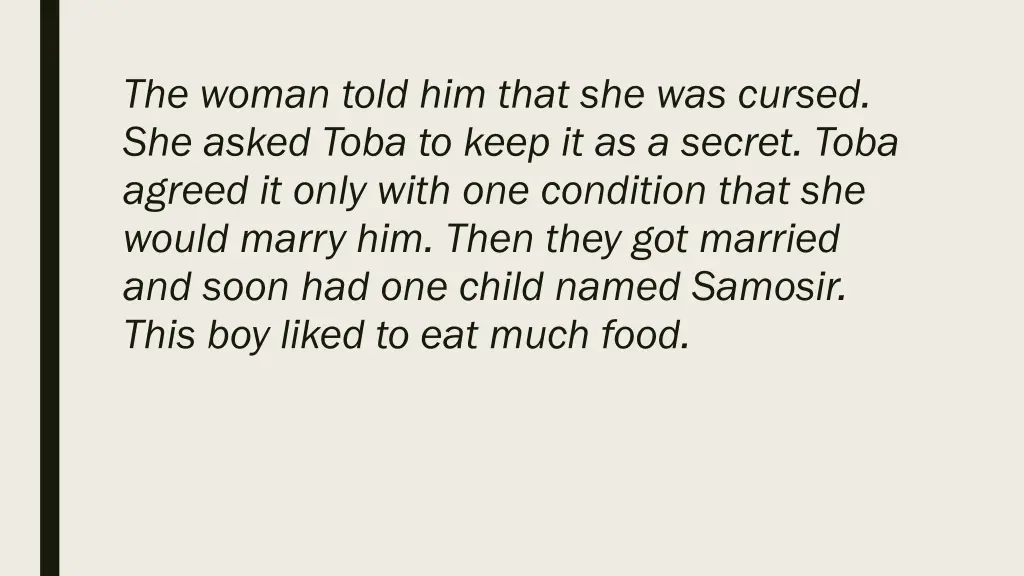the woman told him that she was cursed she asked