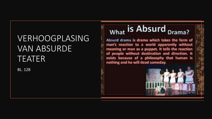 verhoogplasing van absurde teater