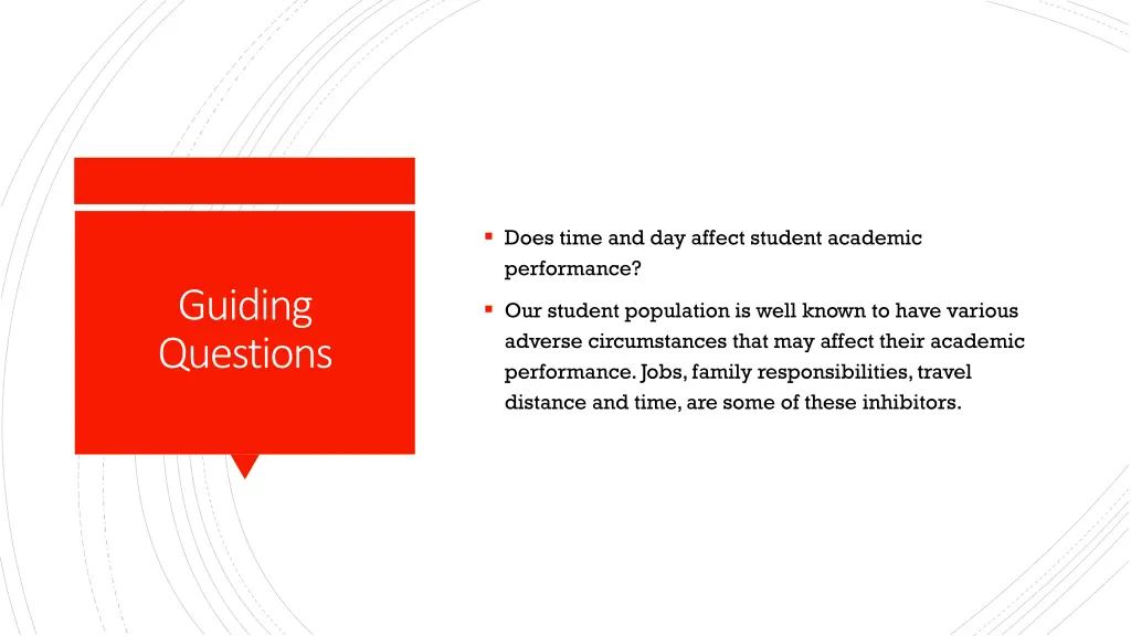 does time and day affect student academic