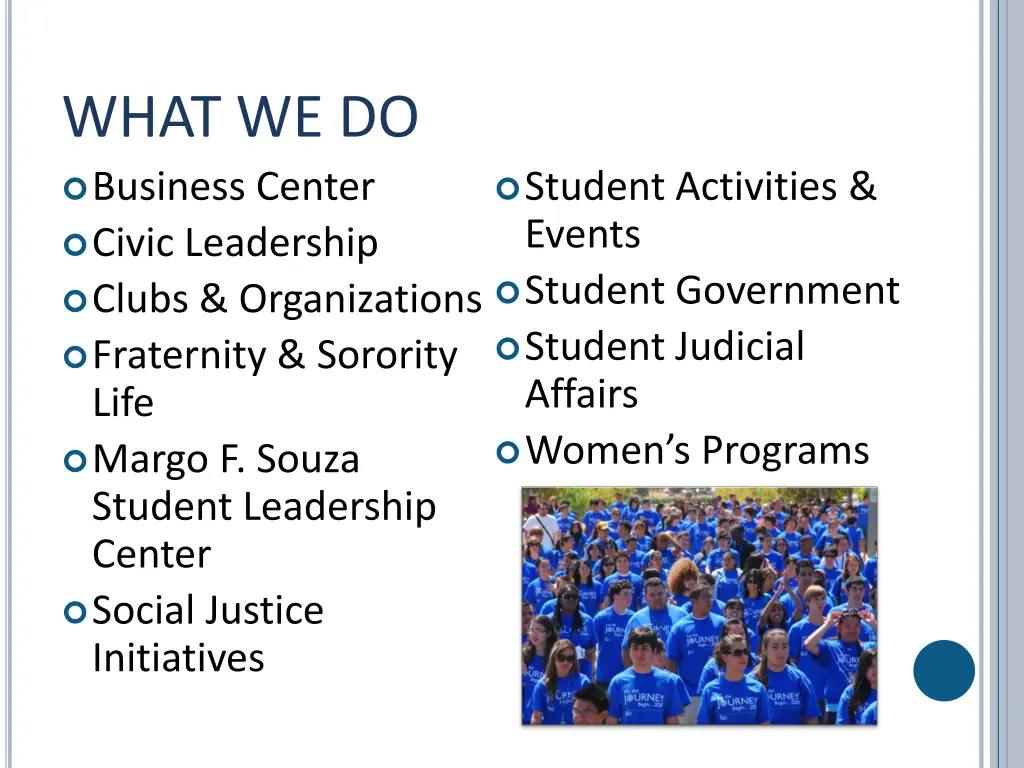 what we do business center civic leadership clubs