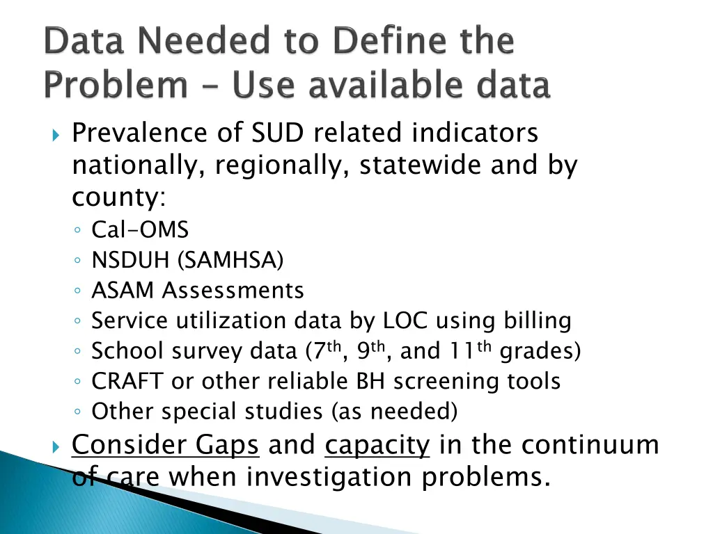 prevalence of sud related indicators nationally