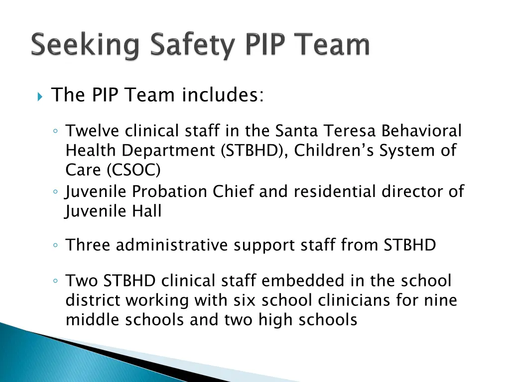 the pip team includes