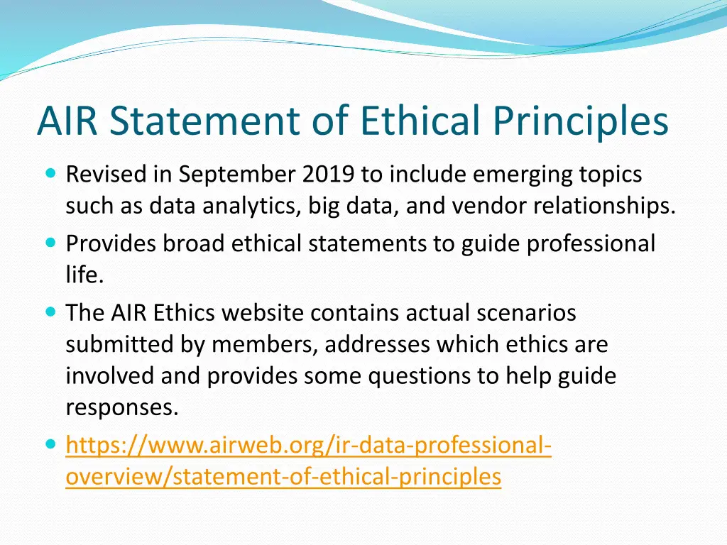air statement of ethical principles