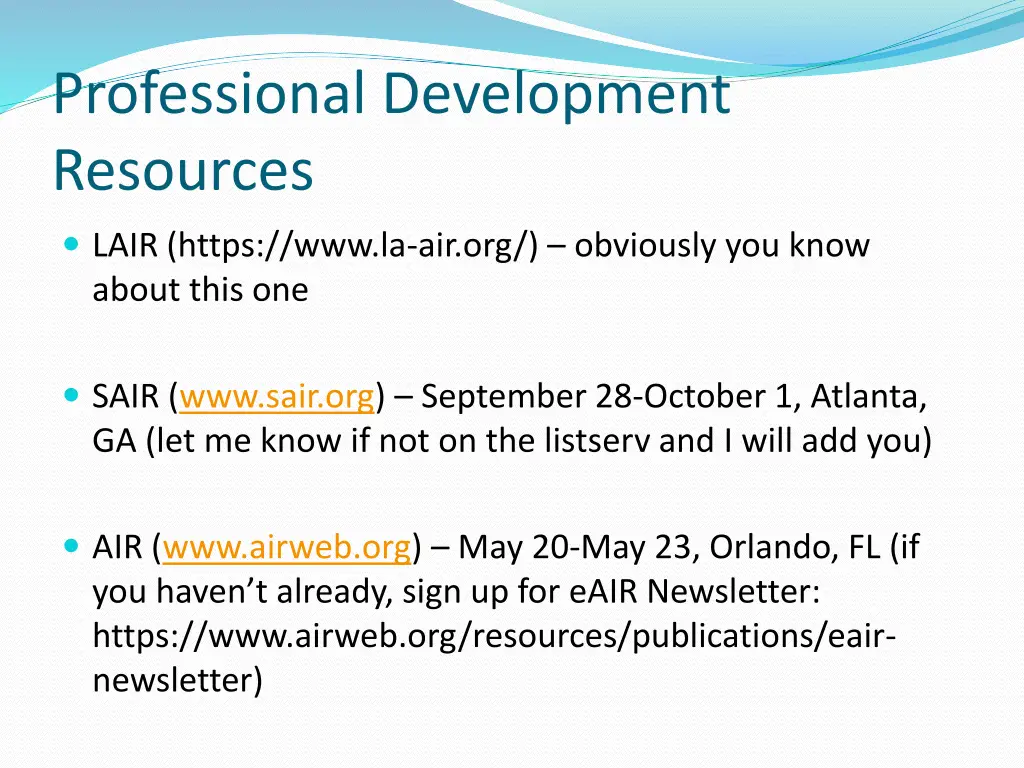 professional development resources
