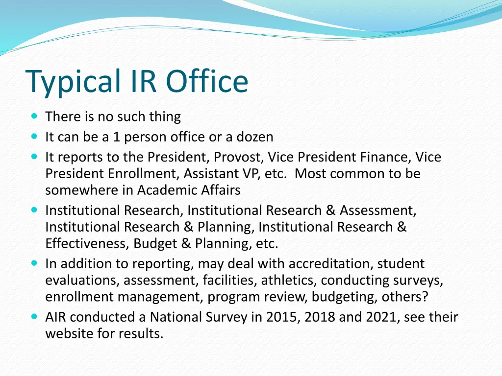 typical ir office
