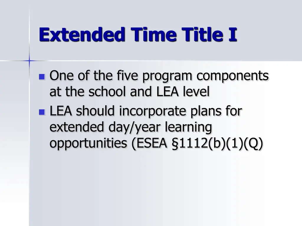 extended time title i