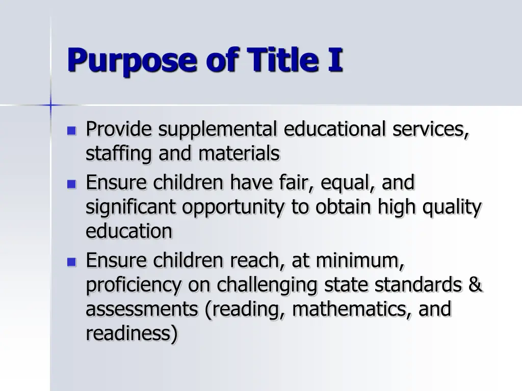 purpose of title i