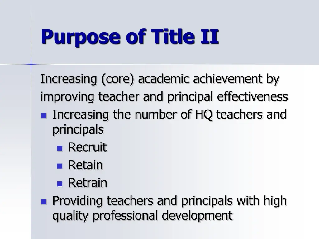 purpose of title ii
