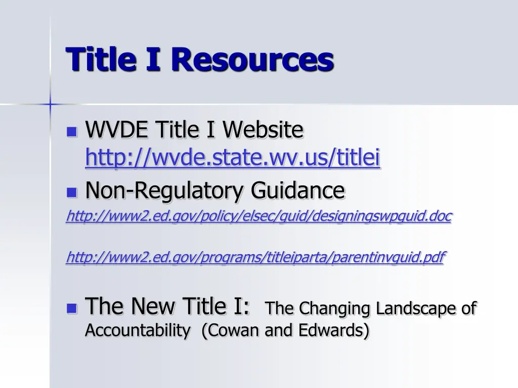 title i resources