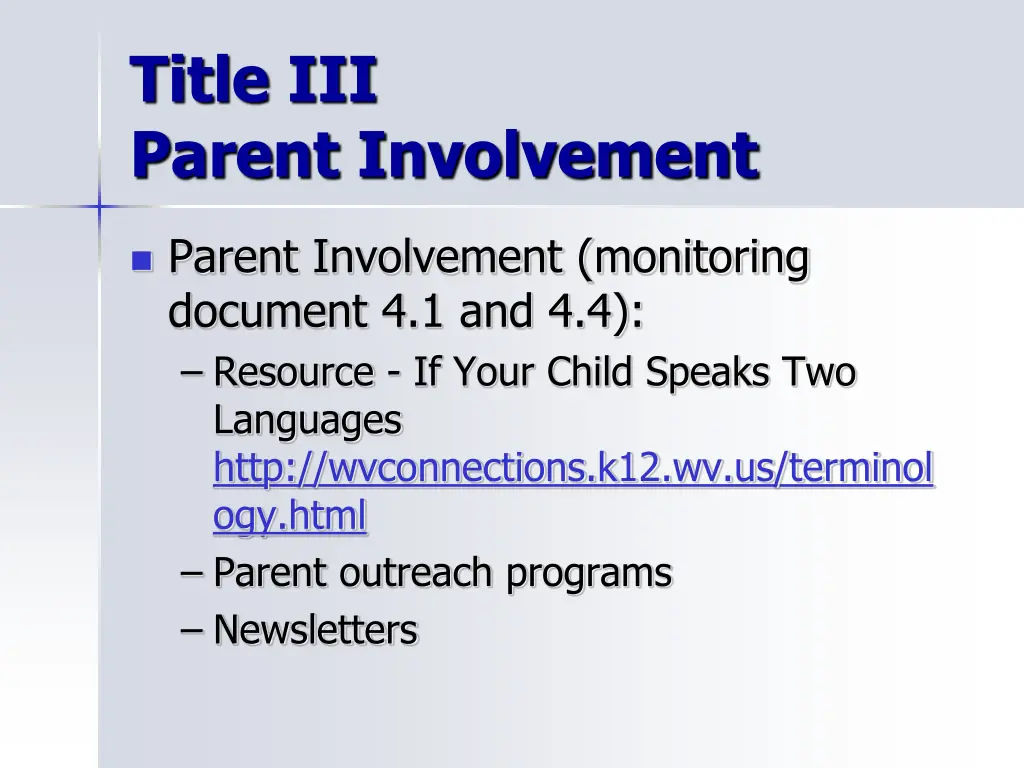 title iii parent involvement