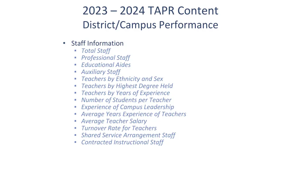 2023 2024 tapr content district campus performance 3