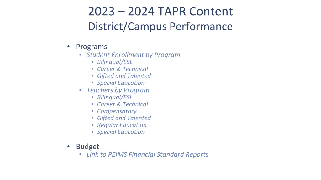 2023 2024 tapr content district campus performance 4