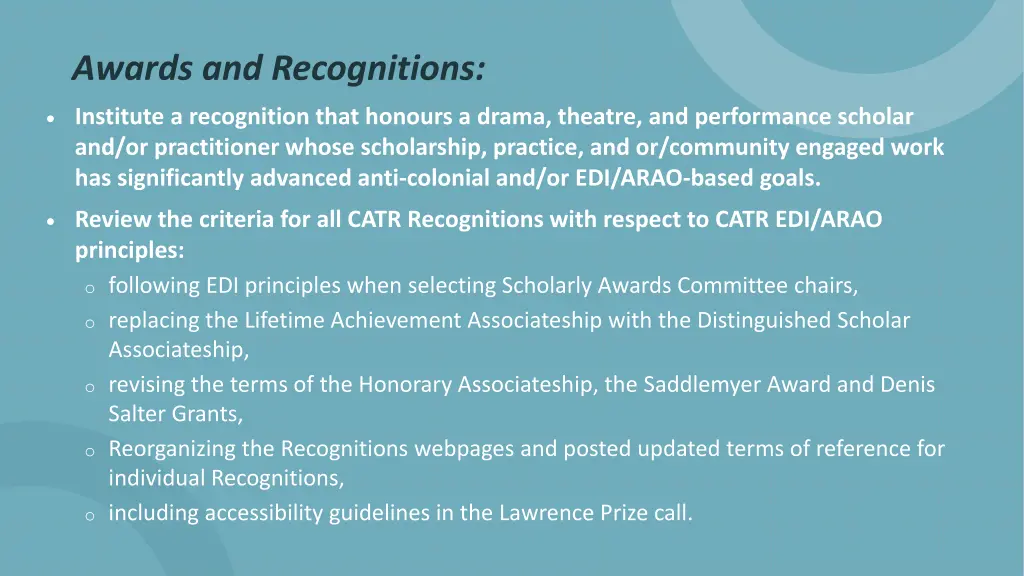 awards and recognitions
