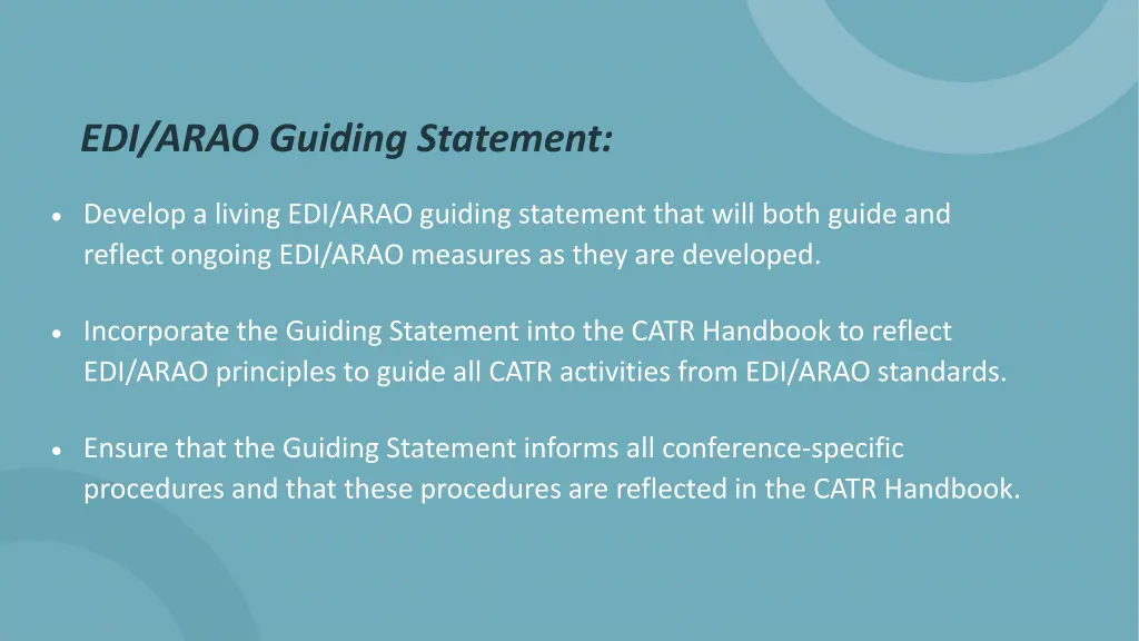 edi arao guiding statement