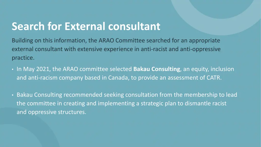 search for external consultant