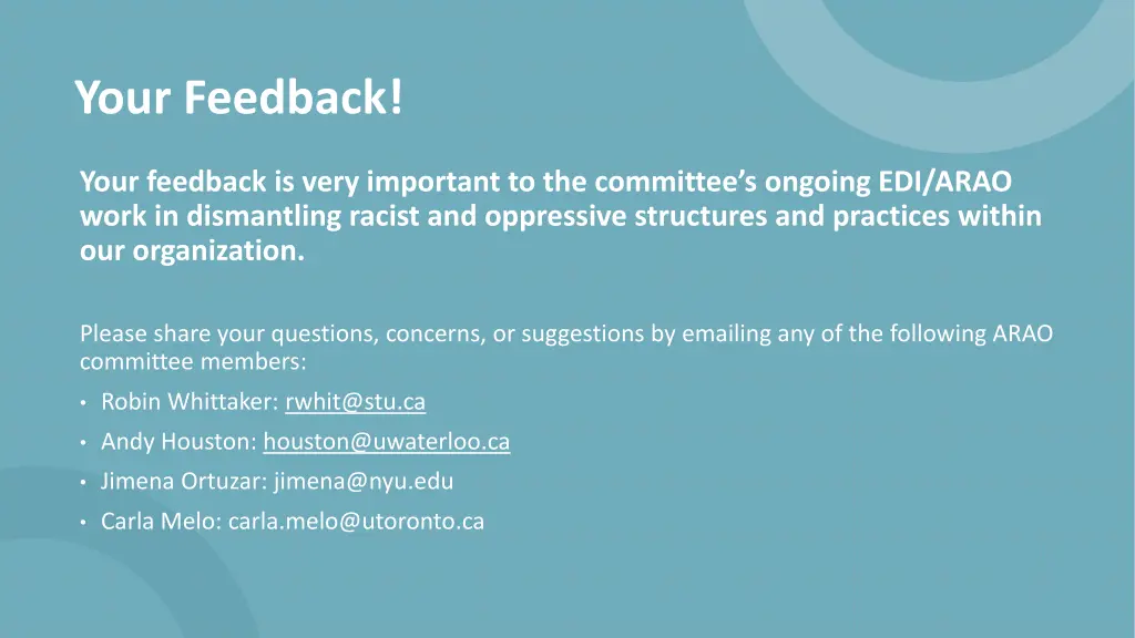 your feedback