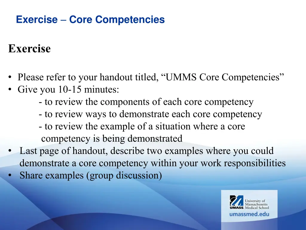 exercise core competencies