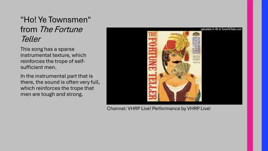ho ye townsmen from the fortune teller this song