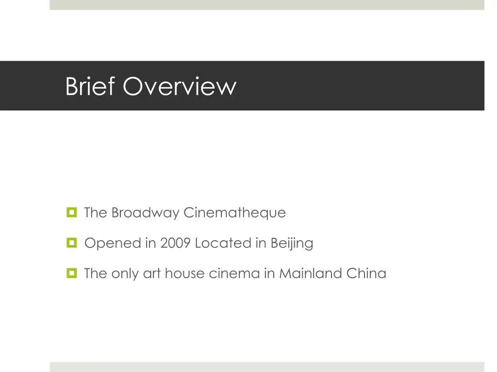brief overview