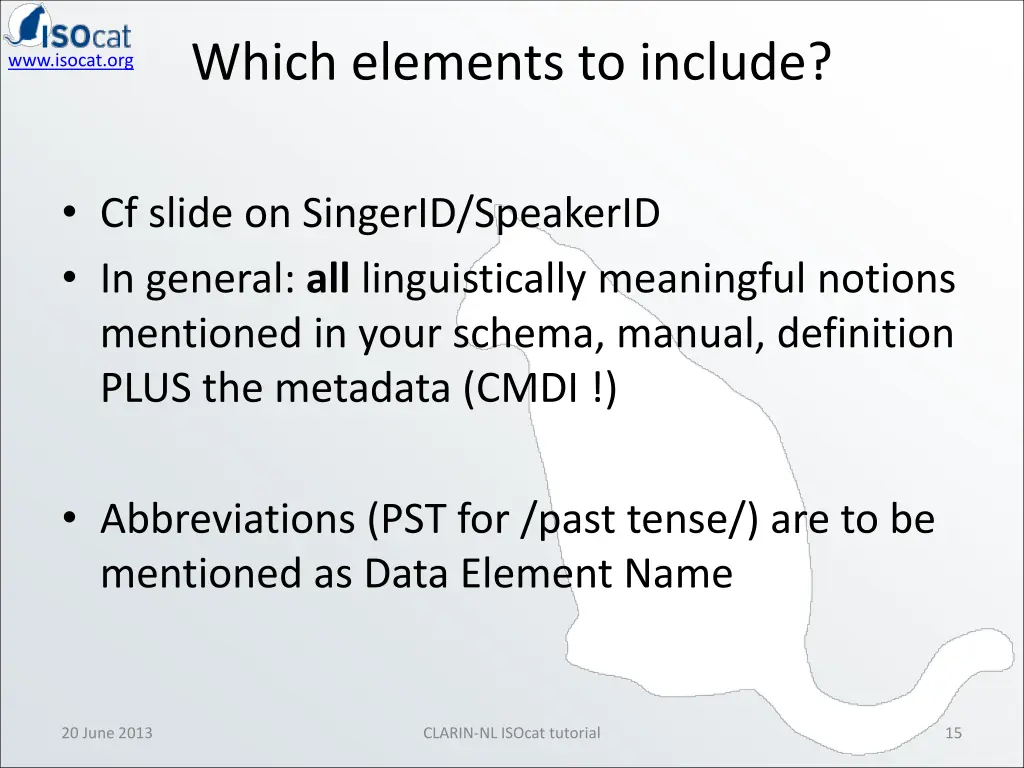 which elements to include