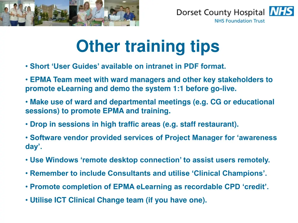 other training tips