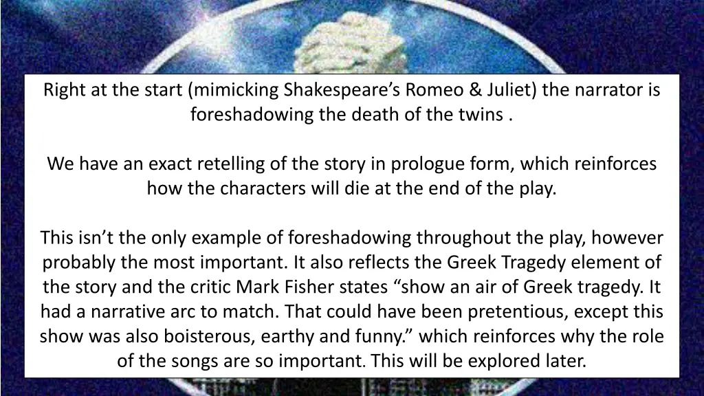 right at the start mimicking shakespeare s romeo