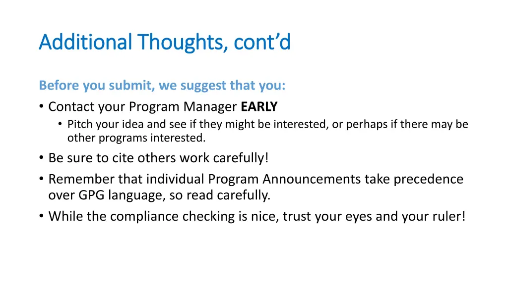additional thoughts cont d additional thoughts