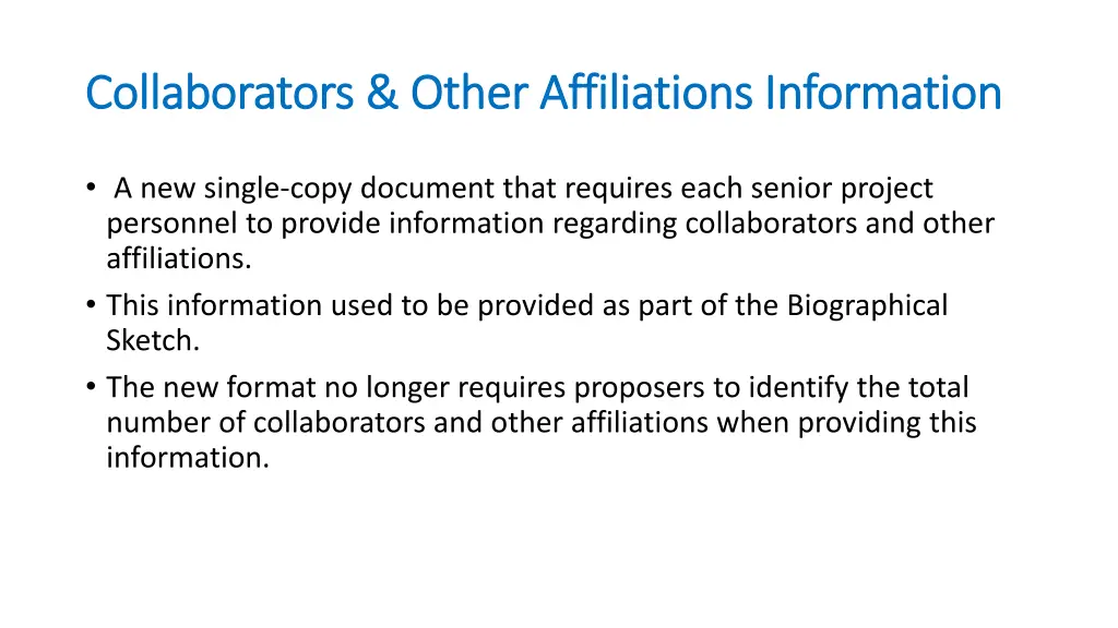 collaborators other affiliations information
