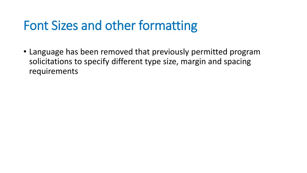 font sizes and other formatting font sizes