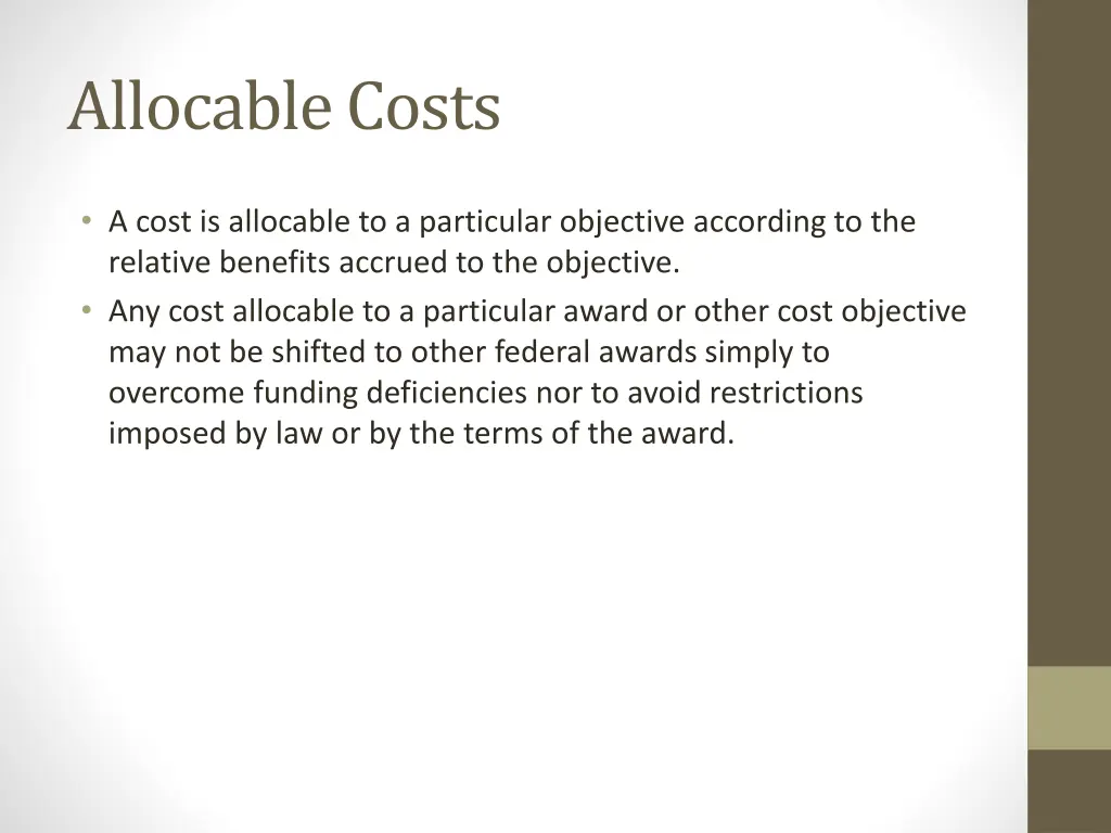 allocable costs