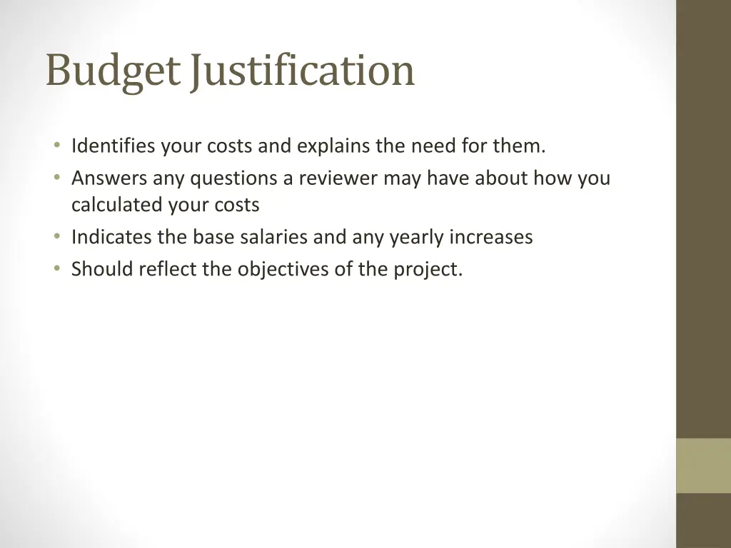 budget justification