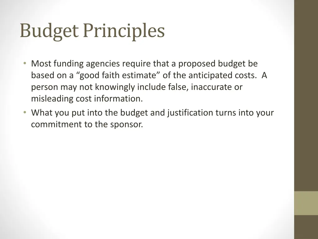 budget principles