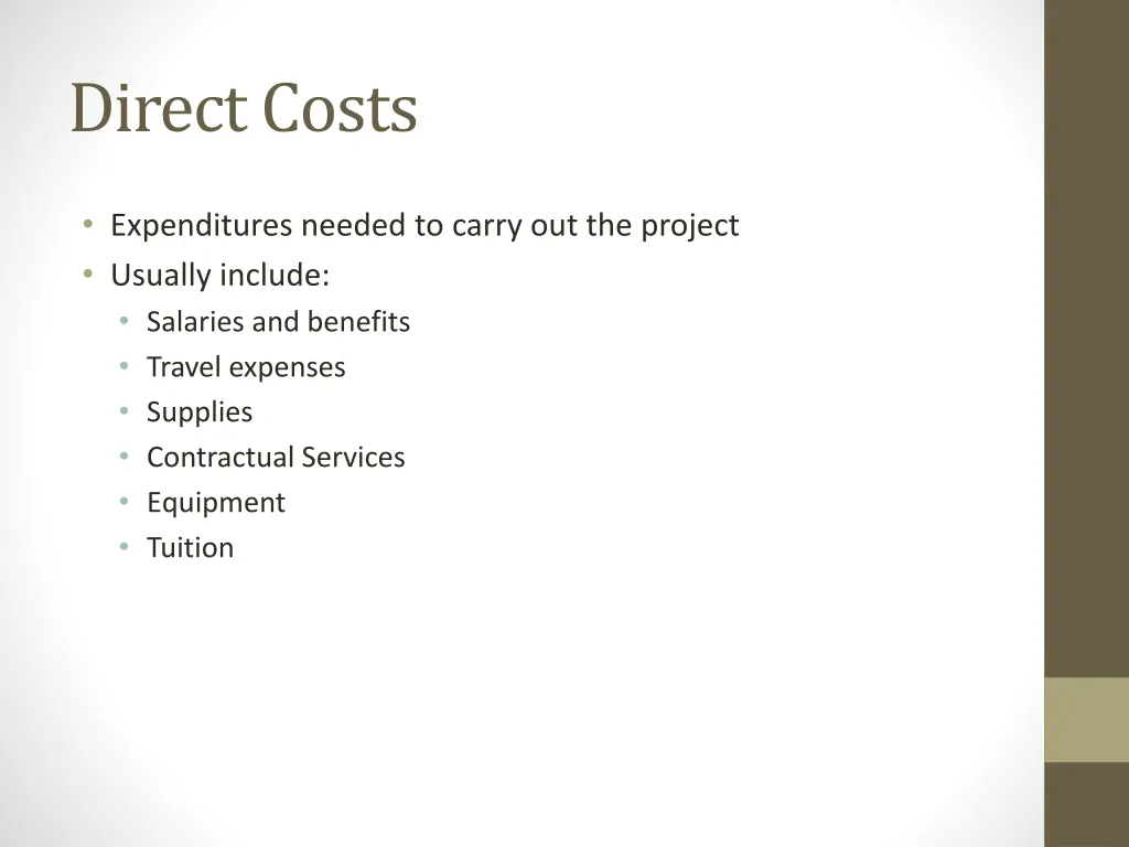 direct costs