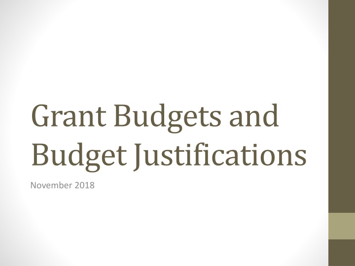 grant budgets and budget justifications