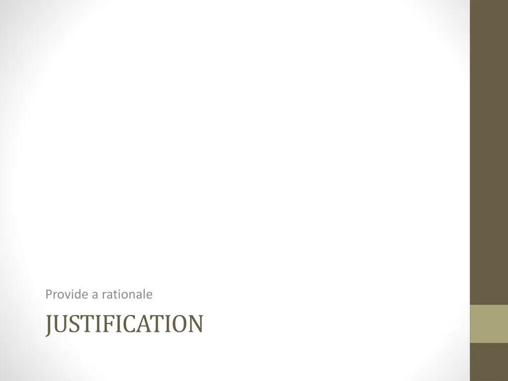 provide a rationale
