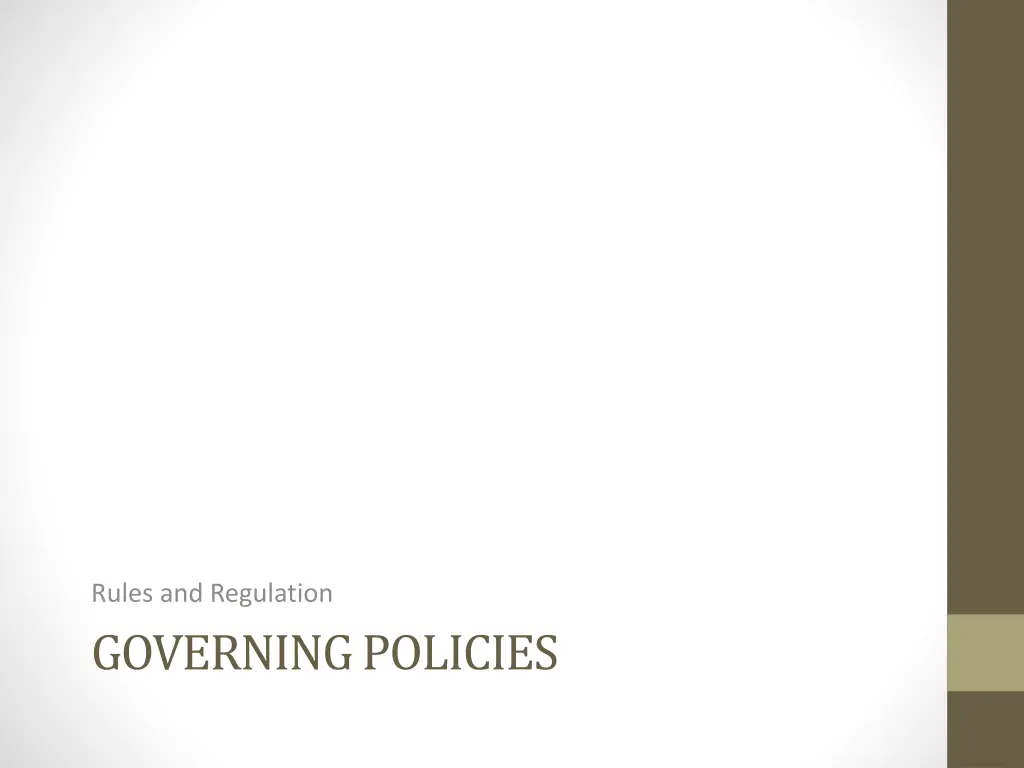 rules and regulation
