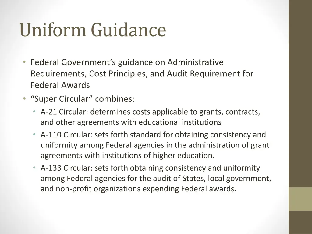 uniform guidance