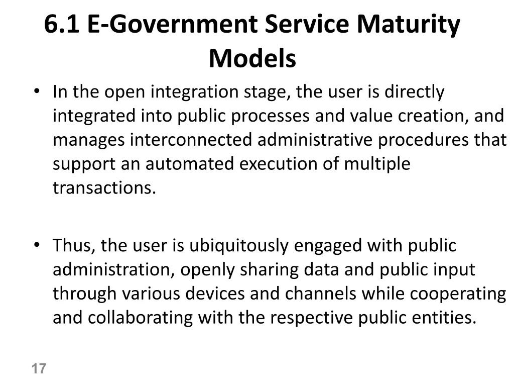 6 1 e government service maturity models 7