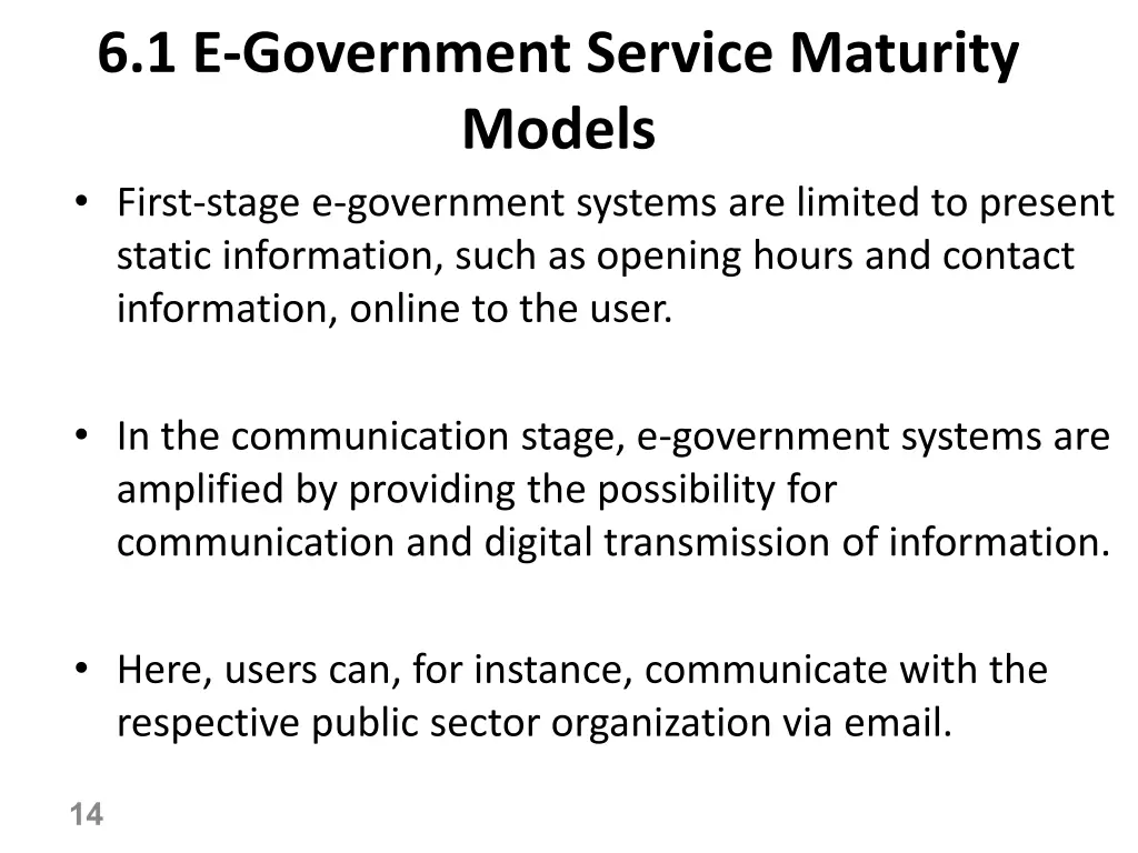 6 1 e government service maturity models first