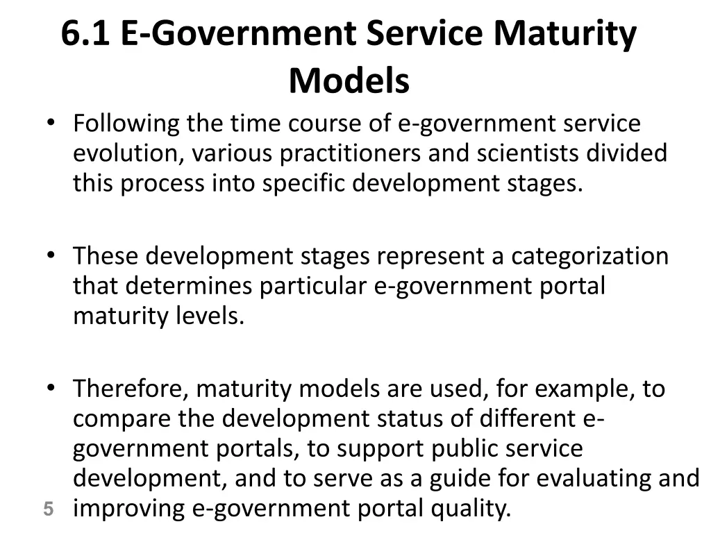 6 1 e government service maturity models